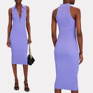 A.L.C. Asher Rib Knit Polo Midi Dress Amethyst Lilac Purple Lavender Size S NWT